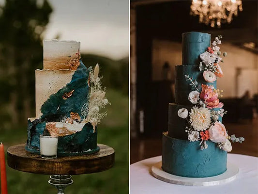 Wedding Cakes with Teal