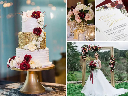 Charming Burgundy and Gold Wedding Ideas and Invitations