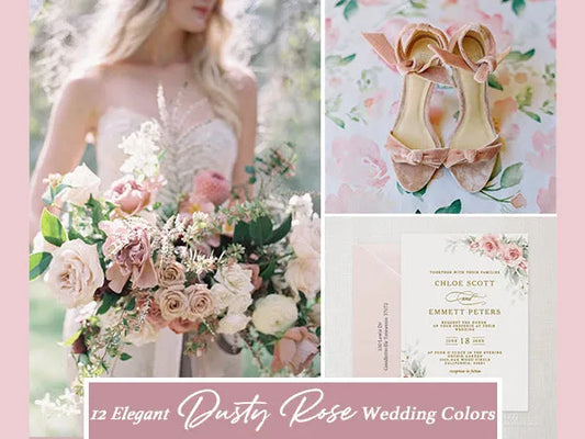 12 Elegant Dusty Rose Wedding Colors and Wedding Invitations