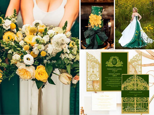 Trending Emerald Green Wedding Theme and Invitations