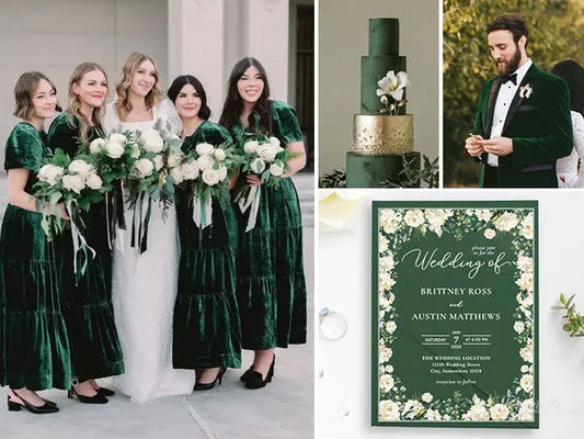 Emerald Green Wedding and Matching Invitations