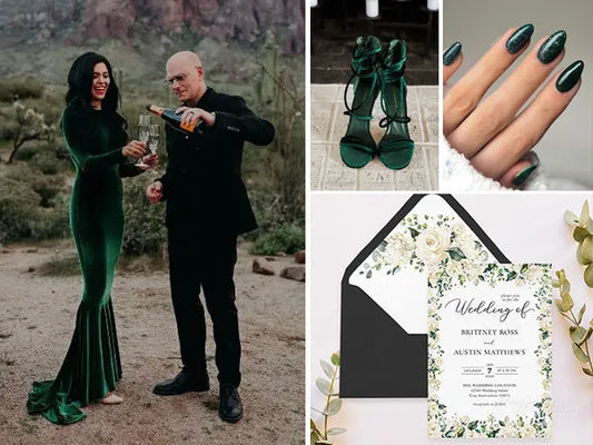 Moody Wedding Colors with Black and Green