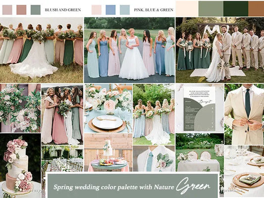 Spring Wedding Color Palette with Nature Green