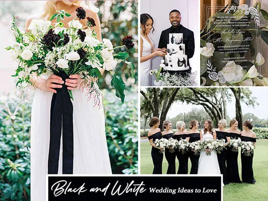 black and white wedding invitations