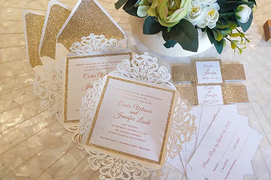 7 Wedding Invitation DIY Ideas with Glittery Elements - Rosy Prints