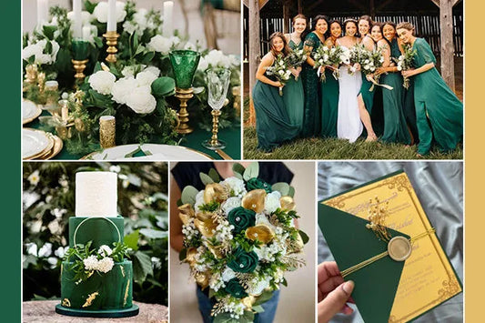 Emerald green wedding invitations