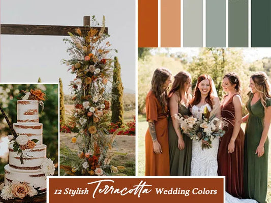 Stylish Terracotta Wedding Color Palette with Retro Vibe