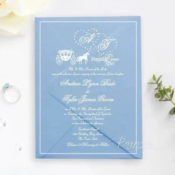 Fairytale Cinderella acrylic wedding invites ROSYA68 - Rosy Prints