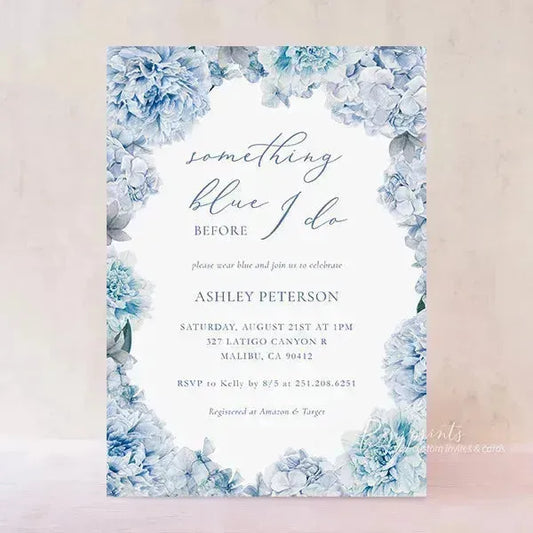 something blue before I do Bridal Shower Invitations RPB10 - Rosy Prints