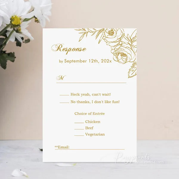 black and gold flowers velvet wedding invitations ROSYP52