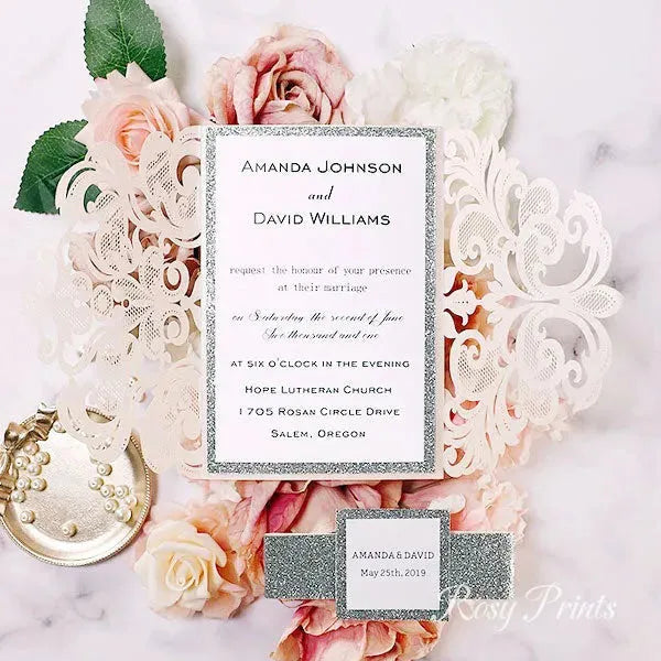 inviting blush pink gatefold wedding invitations ROSYG01