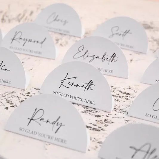 circular wedding place cards table name tags ROSYNP01 - Rosy Prints