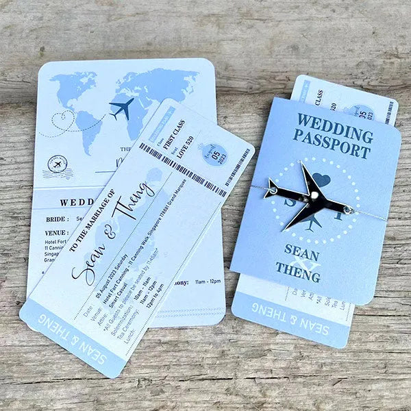 custom passport invitations for destination wedding ROSYF11 - Rosy Prints