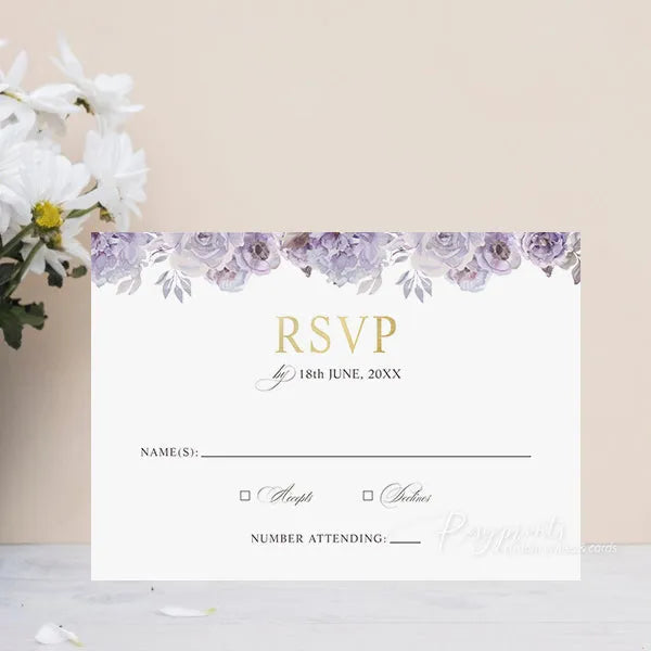 rustic dusty purple and mauve wedding invitations ROSG30