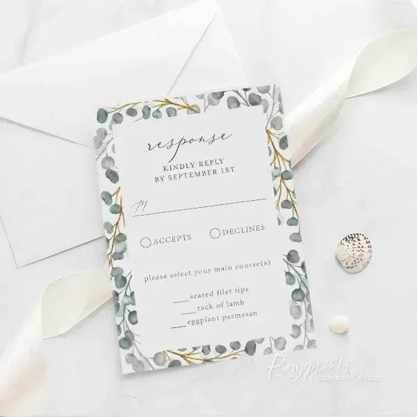 eucalyptus sage green acrylic wedding invitations ROSYA23