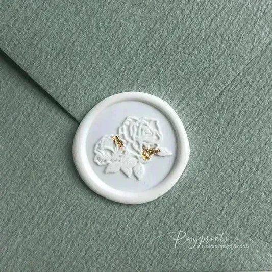 Foil wax seals for wedding invitations, Self adhesive, Premade, 10pcs/set - Rosy Prints