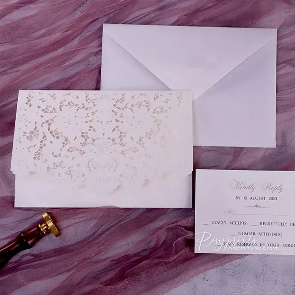 formal ivory and gold vintage wedding invitations