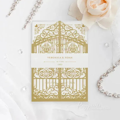 gold and pink fairytale wedding invites ROSG14