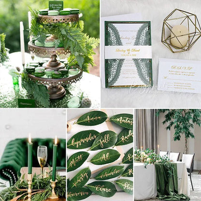 emerald green and gold wedding invitations