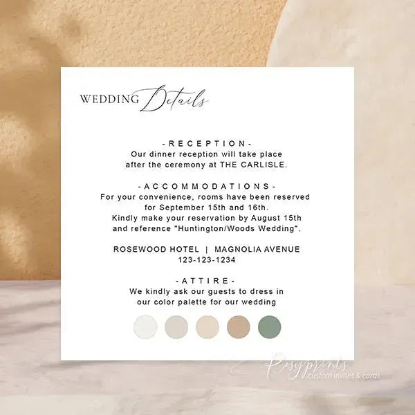 minimalist neutral stacked wedding invitations RPS19