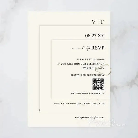 minimalist elegant Stacked wedding invitations RPS10