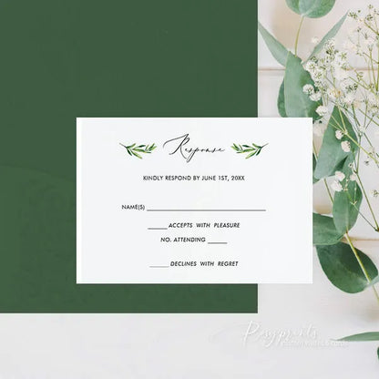 rustic greenery olive green wedding invitations ROSYP32