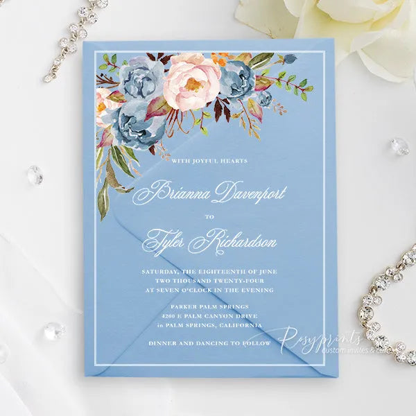 pastel dusty blue acrylic wedding invitations ROSYA73