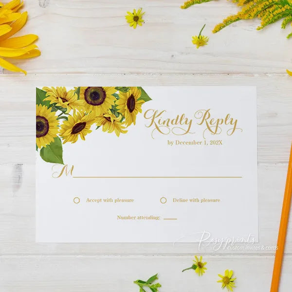 sunflower rustic country acrylic wedding invitations