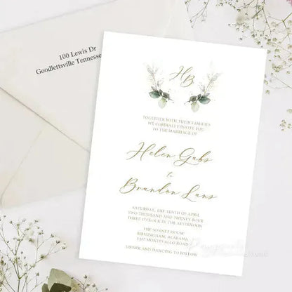 elegant sage green vellum wedding invitations ROSYV07