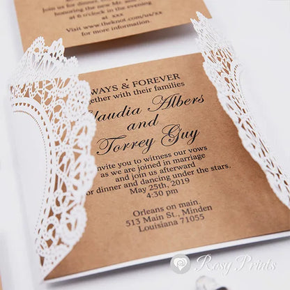 simple earth tone rustic wedding invitations ROSYG17 - Rosy Prints