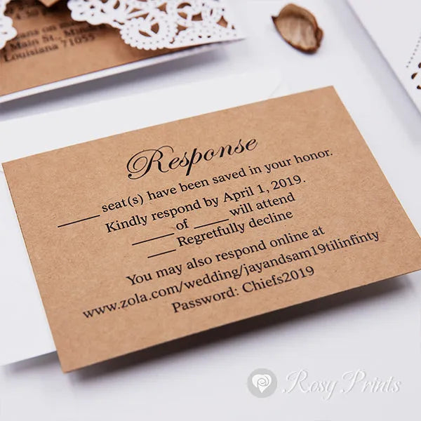 simple earth tone rustic wedding invitations ROSYG17 - Rosy Prints