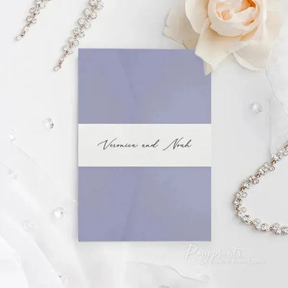 simple elegant purple pocket wedding invitations ROSYP14 - Rosy Prints