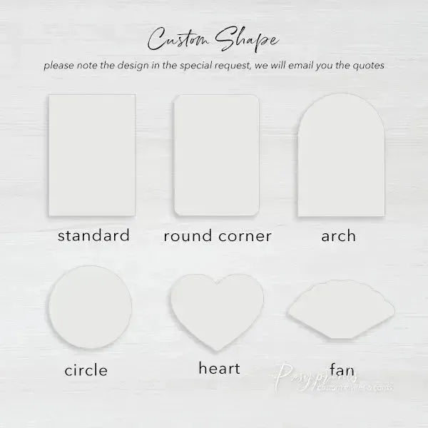 custom shape simple wedding program ROSYWP02 - Rosy Prints