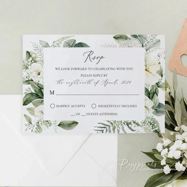 elegant floral sage green wedding invitations ROSYP18