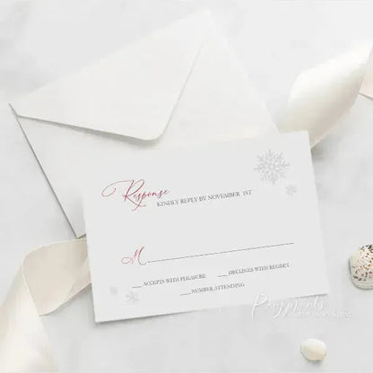 clear acrylic white snowflake winter invitations 